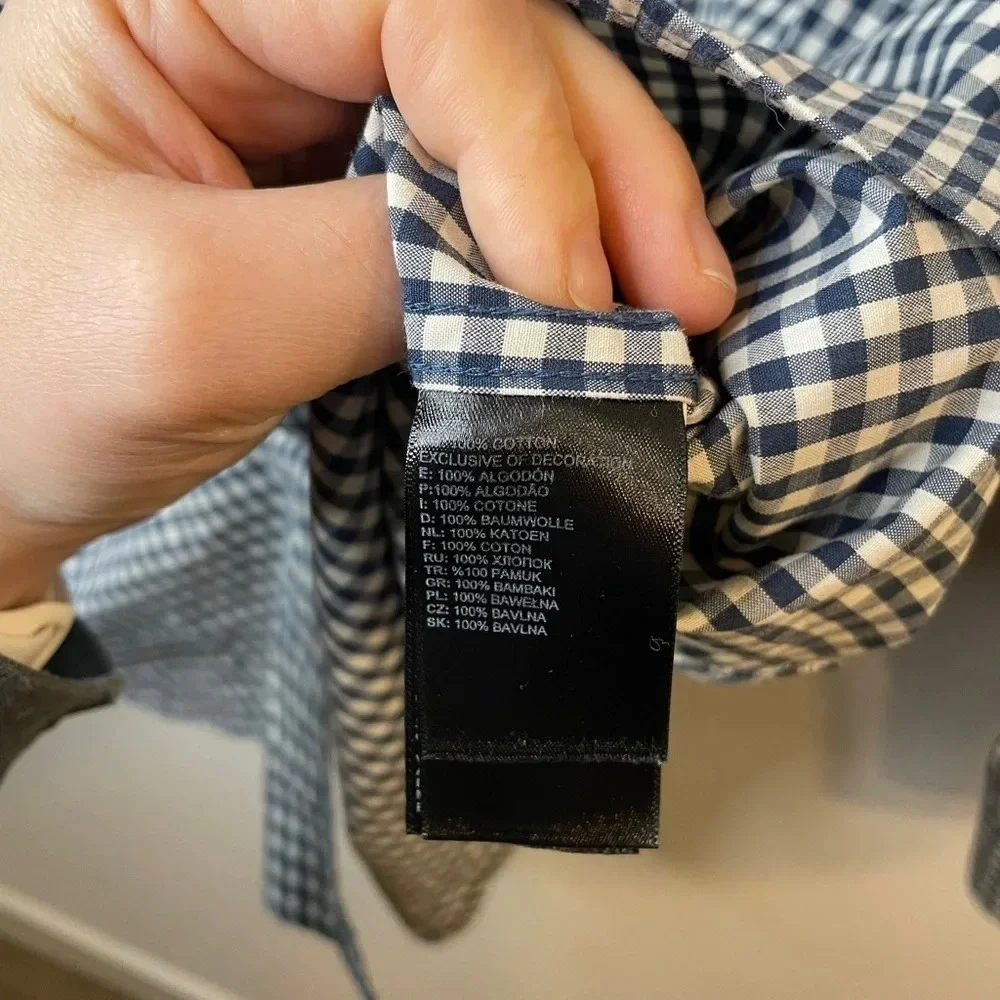 The North Face Buttonwood Plaid Button Up Shirt Mens Medium Black White